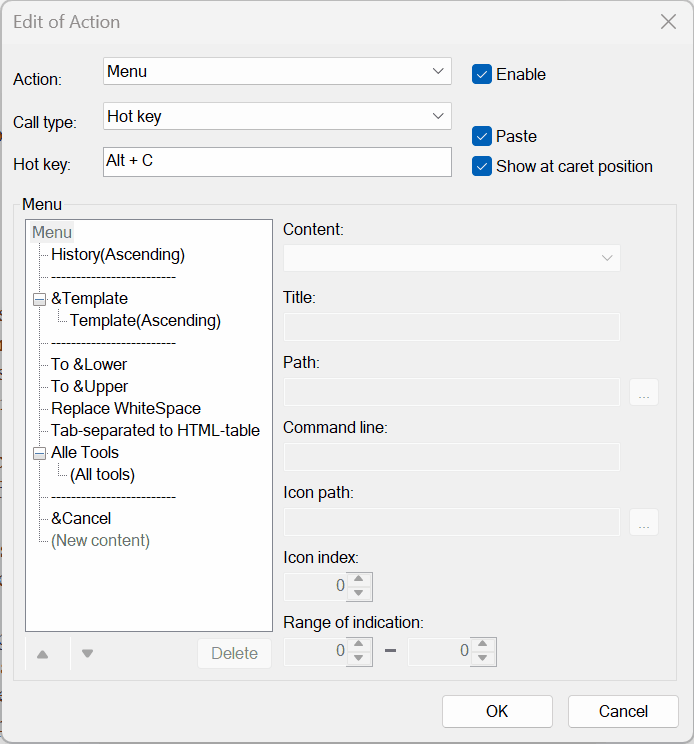 create submenu for history